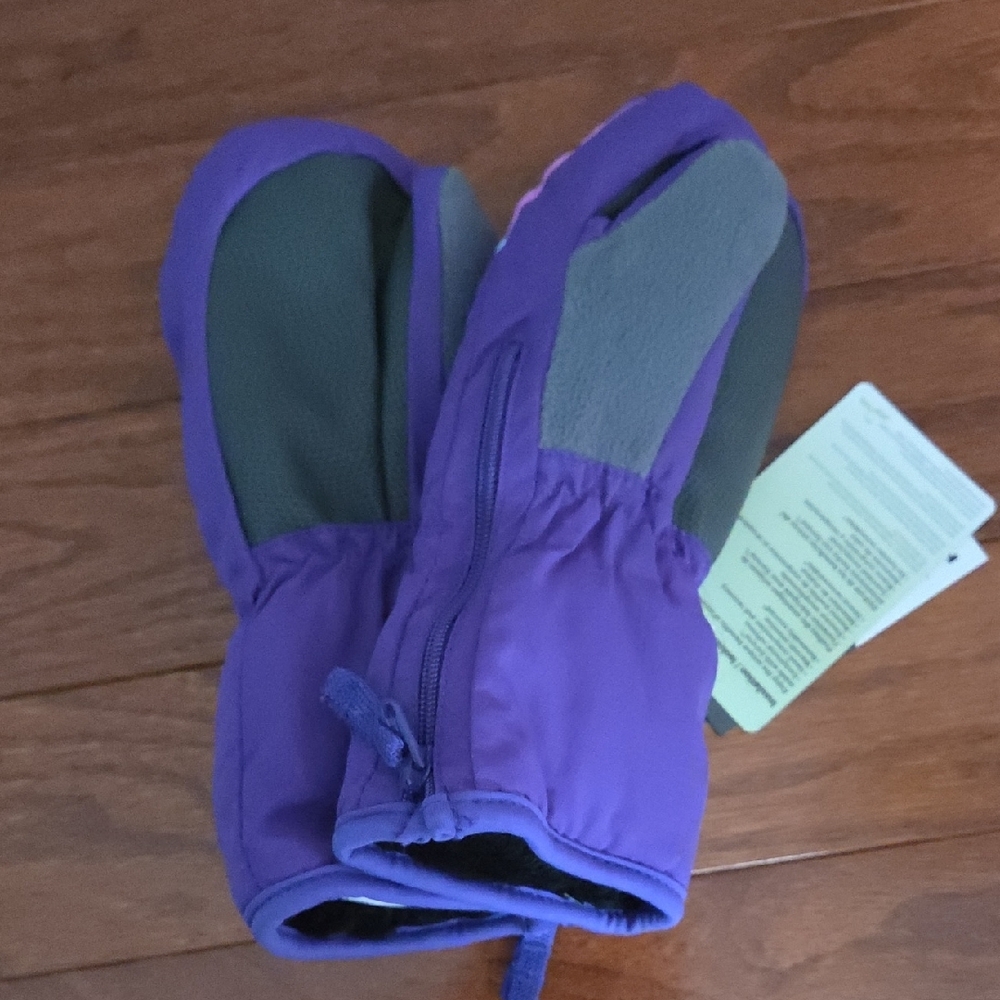 Girls Head Kids Ski Mittens in Purple and Light Pink Size XS NWT Dupont Sorona - Picture 2 of 2